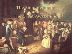 The Great Awakening and The Enlightenment