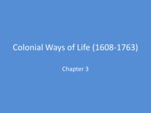 Colonial Ways of Life (1608