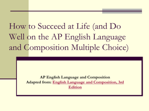 Kinds of Questions on the AP English Language and Composition