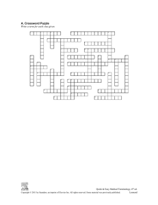 Chapter 8 | Respiratory System Crossword Puzzle Write a term for