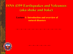 Lecture 1: Introduction and overview of natural disasters