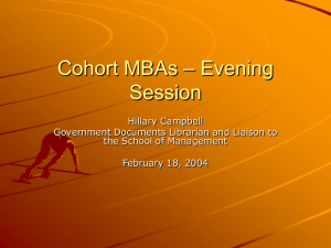 Cohort MBAs – Evening Session - The University of Texas at Dallas