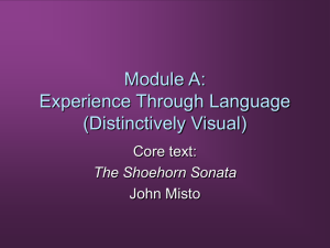 Module A: Experience Through Language (Distinctively Visual)