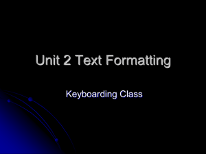 Unit 2 Text Formatting - pambrowncorninghighschool