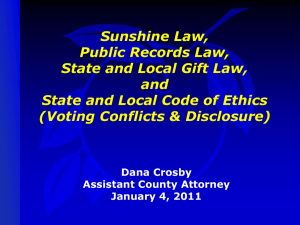 2011-01-04 Discussion Sunshine Public Records Gift Laws