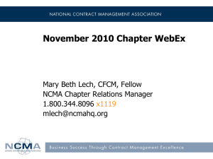 Nov 2010 Monthly Telecon - National Contract Management