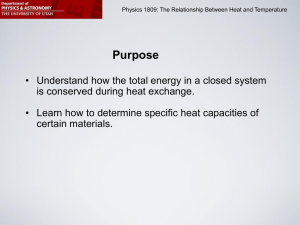 The Relationship between Heat and Temperature