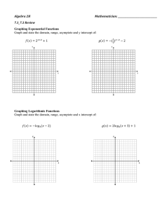 Algebra 2H Mathematician: 7.1_7.3 Review Graphing Exponential