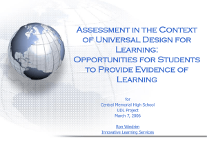 Understanding Assessment in the context of UDL