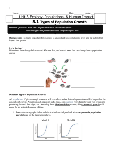 Exponential vs. Logistic Growth Note Packet - E
