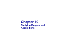 Chapter 10 Studying Mergers And Acquisitions