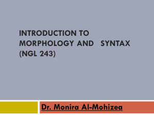 Introduction to Morphology and Syntax (NGL 243)