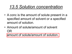 Solution concentration