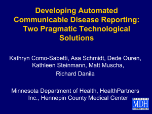 Developing Automated Communicable Disease Reporting