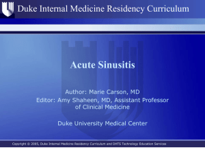 Acute Sinusitis - Duke University