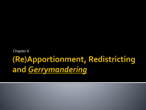 Reapportionment, Redistricting and Gerrymandering