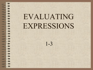 EVALUATING EXPRESSIONS