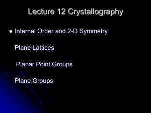 Lecture 12-13 2-D and 3-D Internal Symmetry mod 18