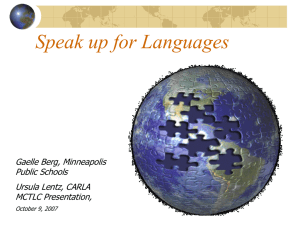 Speak Up For Languages - The Center for Advanced Research on