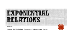 EXPONENTIAL RELATIONS, Lesson 4, Modelling Exponential