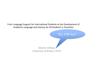 From language support for intl students to the development of