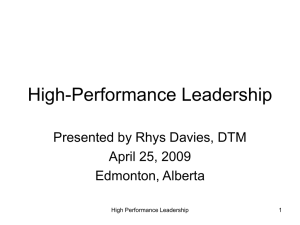 High-Performance Leadership