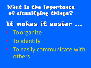 What is the importance of classifying things?