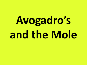 Topic 4 Avogadro's and the Mole