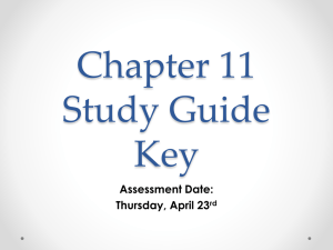 Chapter 11 Study Guide Key