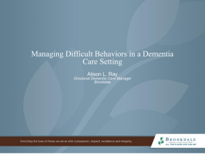 Managing Difficult Behaviors In a Dementia Care Setting