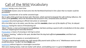 Call of the Wild Vocabulary