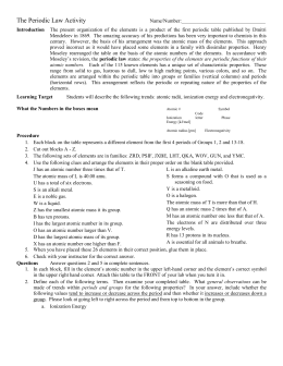 Worksheets The Periodic Law Worksheet chemistry lab the periodic law 22 lab