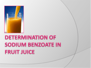 determination of sodium benzoate in fruit juice