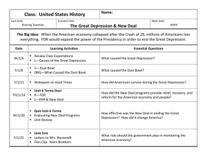 Unit Organizer Great Depression and New Deal 2016