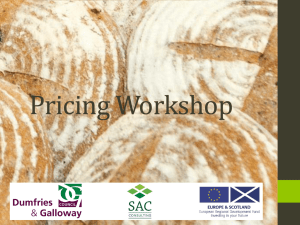 Workshop 3 Pricing - DG Food and Drink