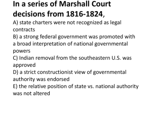 In a series of Marshall Court decisions from 1816