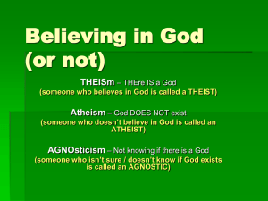 Belief in god new spec