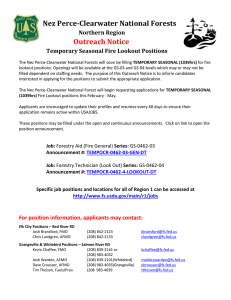Nez Perce-Clearwater National Forests Northern Region Outreach
