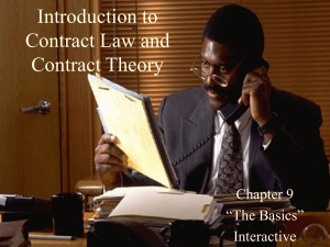 Introduction to Contract Law and Contract Theory
