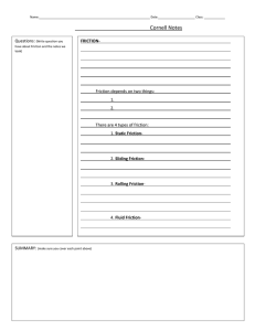 FRICTION Cornell Notes - Madison County Schools