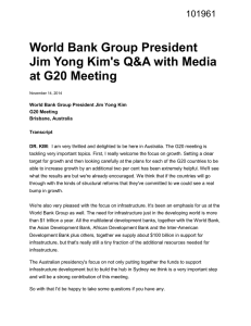 World Bank Group President Jim Yong Kim's Q&A with Media at G20