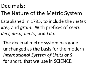 metric measurments and lab equipment