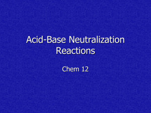 Acid-Base Neutralization Reactions