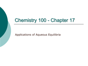 Applications of Aqueous Equilibria - X