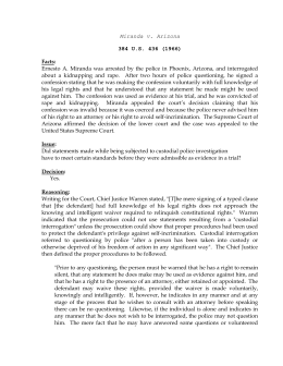 Miranda v arizona essay