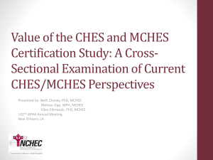 Preparation and Eligibility for the CHES and MCHES