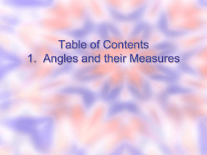 Angles and their Measures