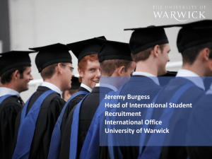 Jeremy Burgess Head of International Student Recruitment