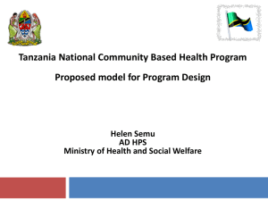 Tanzania National Community Based Health