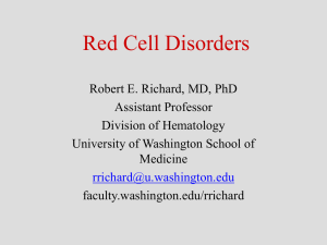 Red Cell Disorders - University of Washington